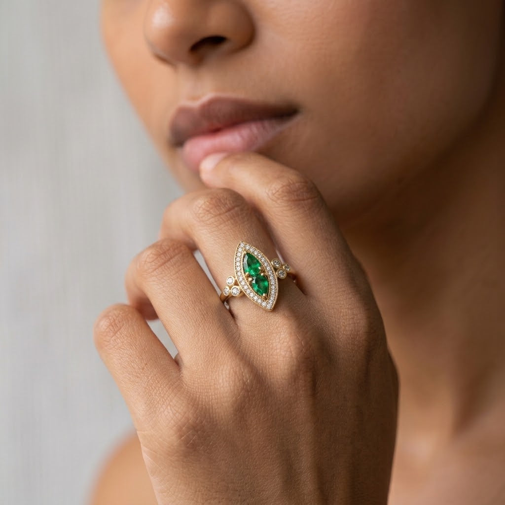 Anillo Art`Decó Oro y Zirconitas (3 colores)