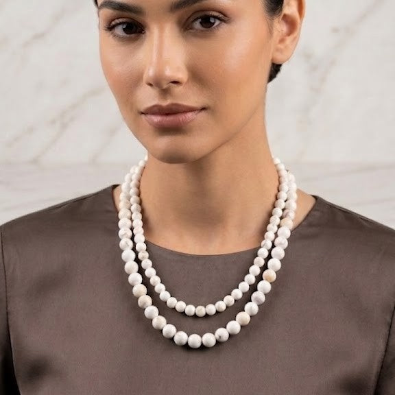 Collar Bolas Piedra Natural (personalizable)