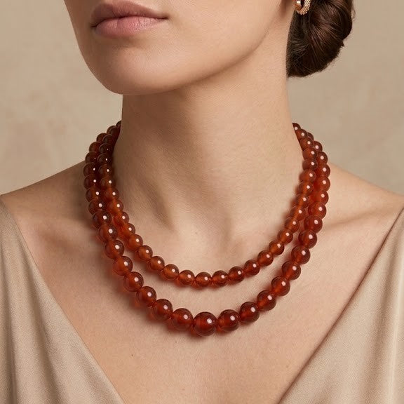 Collar Bolas Piedra Natural (personalizable)