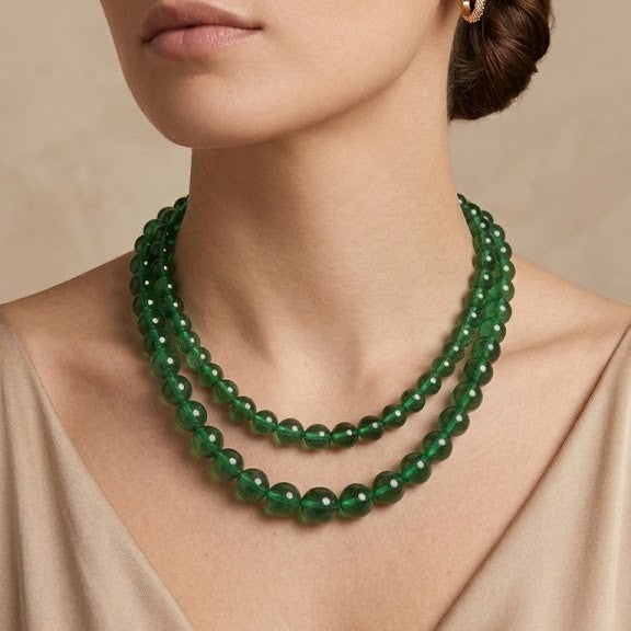 Collar Bolas Piedra Natural (personalizable)