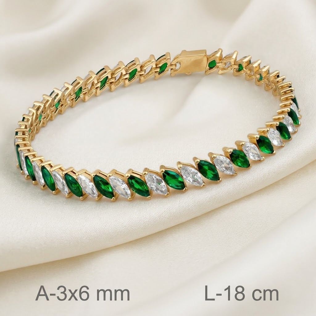 Pulsera Riviere Oro Inclinada (3 colores)