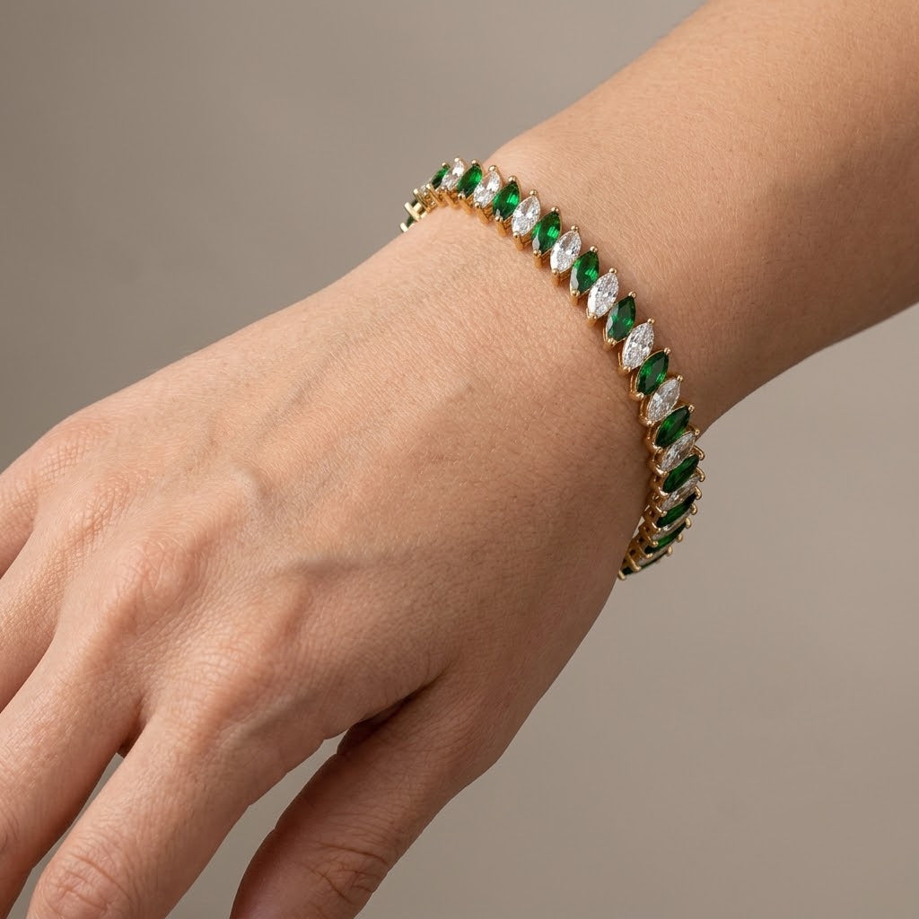 Pulsera Riviere Oro Inclinada (3 colores)