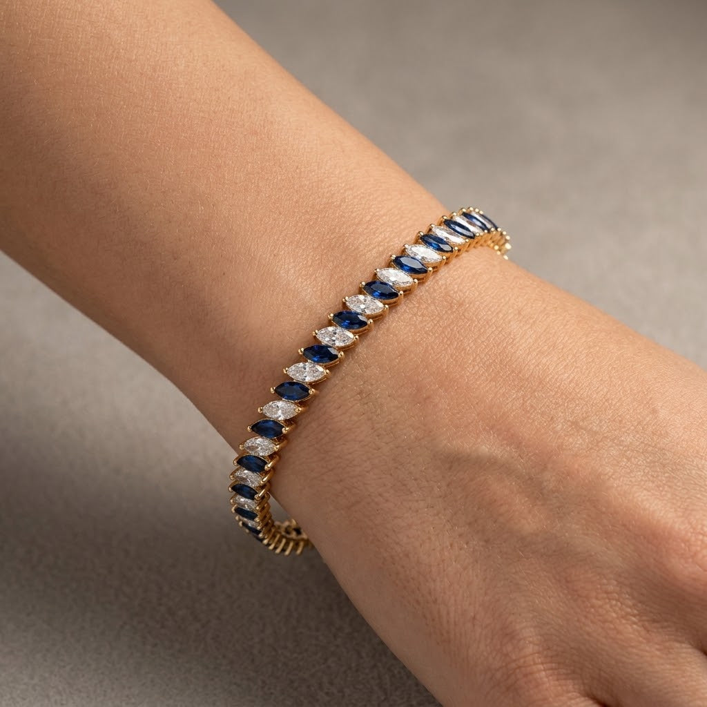 Pulsera Riviere Oro Inclinada (3 colores)