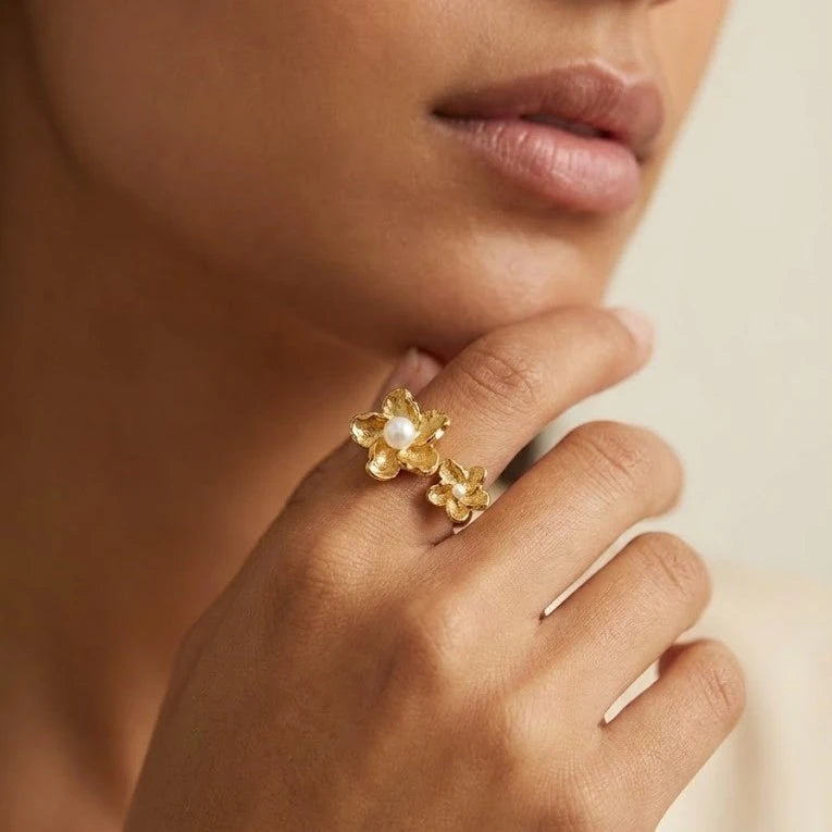 Anillo Due Flor Perla