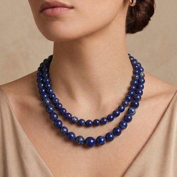 Collar Bolas Piedra Natural (personalizable)