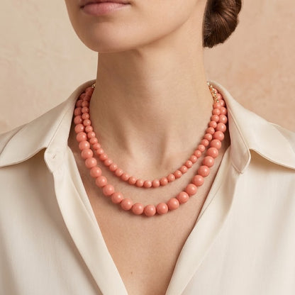 Collar Bolas Piedra Natural (personalizable)