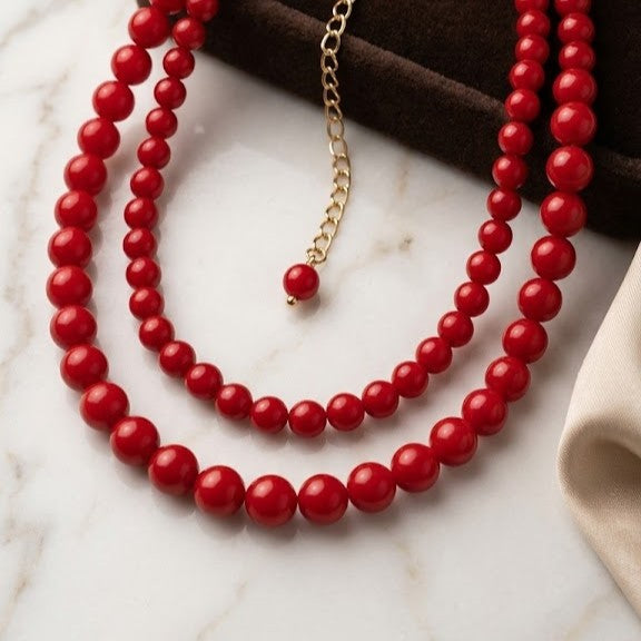 Collar Bolas Piedra Natural (personalizable)