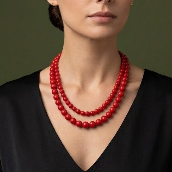Collar Bolas Piedra Natural (personalizable)