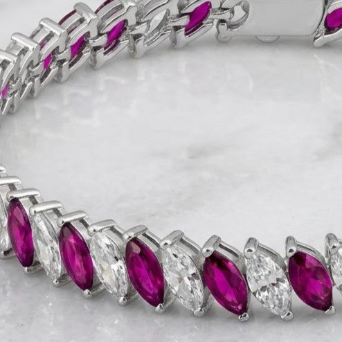 Pulsera Riviere Plata Inclinada (3 colores)