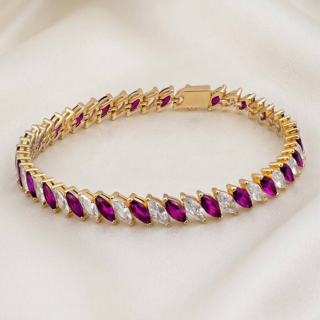 Pulsera Riviere Oro Inclinada (3 colores)