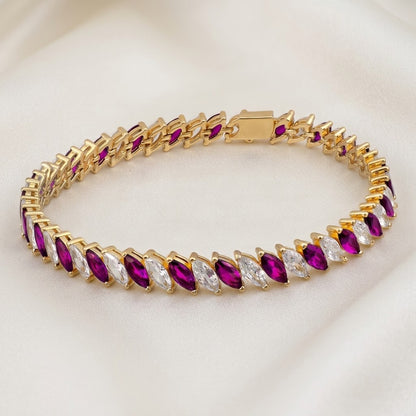 Pulsera Riviere Oro Inclinada (3 colores)