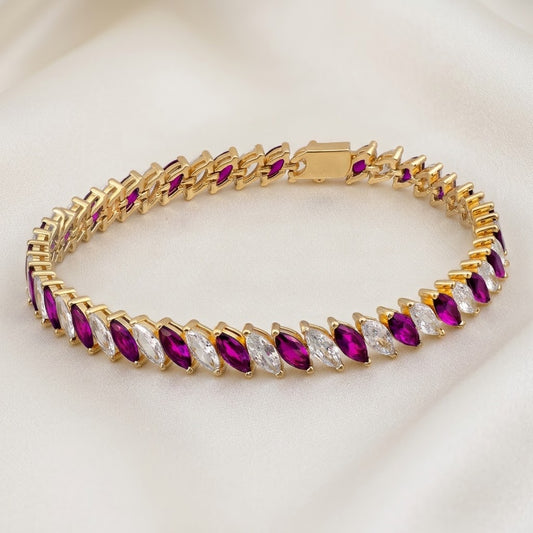 Pulsera Riviere Oro Inclinada (3 colores)