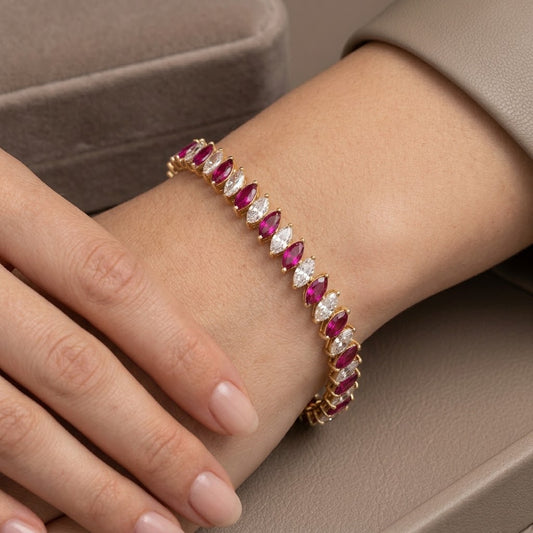 Pulsera Riviere Oro Inclinada (3 colores)