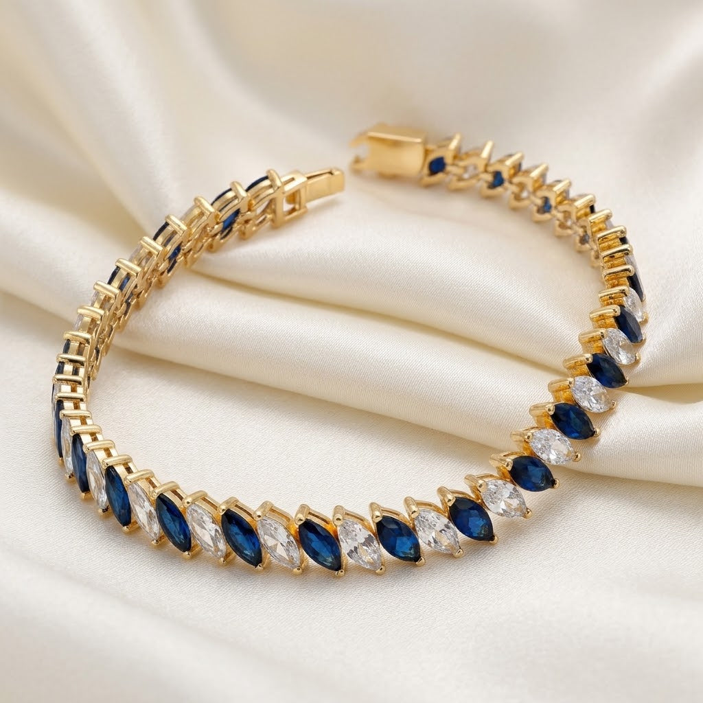 Pulsera Riviere Oro Inclinada (3 colores)