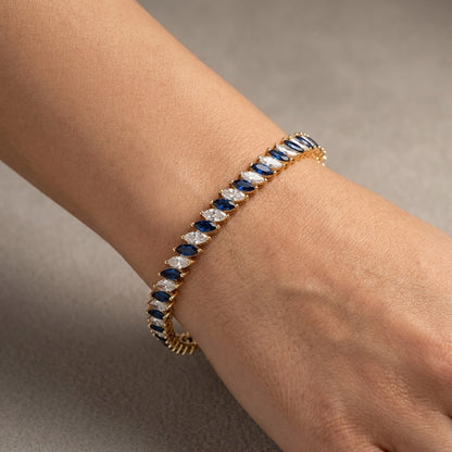 Pulsera Riviere Oro Inclinada (3 colores)