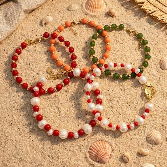 Pulsera Bolas Piedra Natural (personalizable)